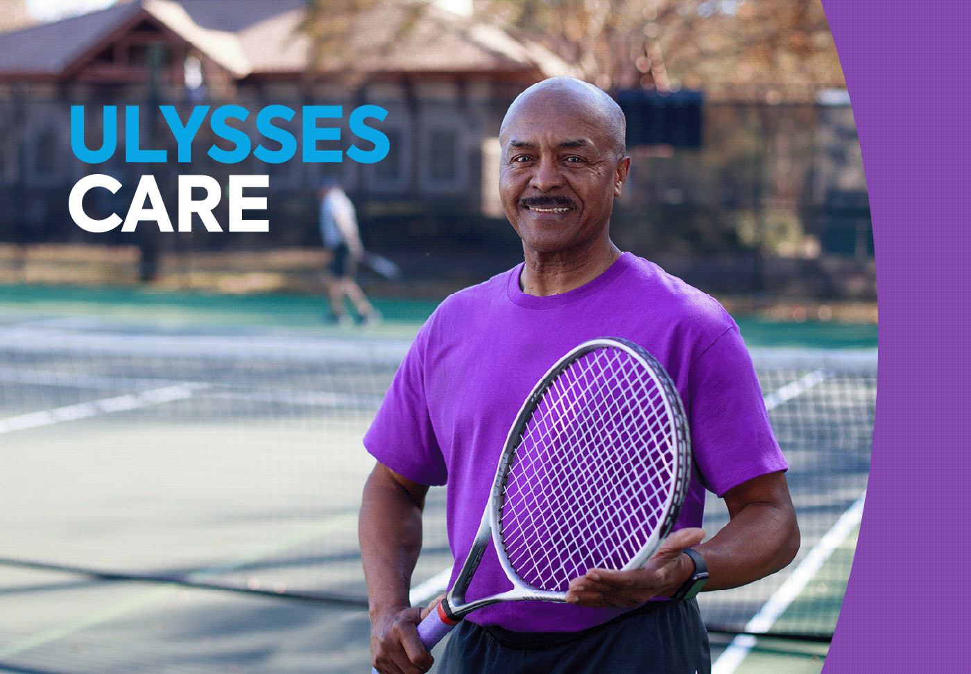 Ulysses Price holding a tennis racquet.